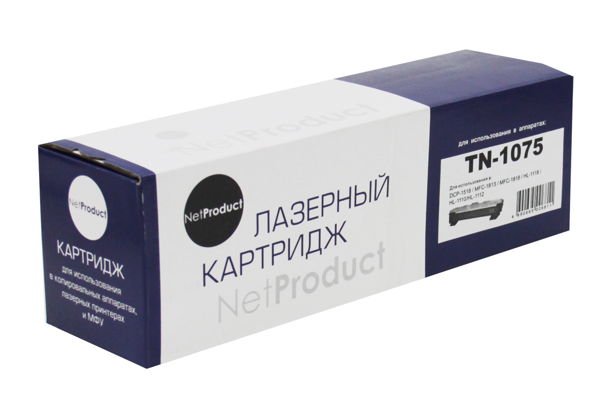 Тонер-картридж NetProduct (N-TN-1075) Тонер-картридж NetProduct (N-TN-1075) для Brother HL-1010R/1112R/DCP-1510R/MFC-1810R, 1K